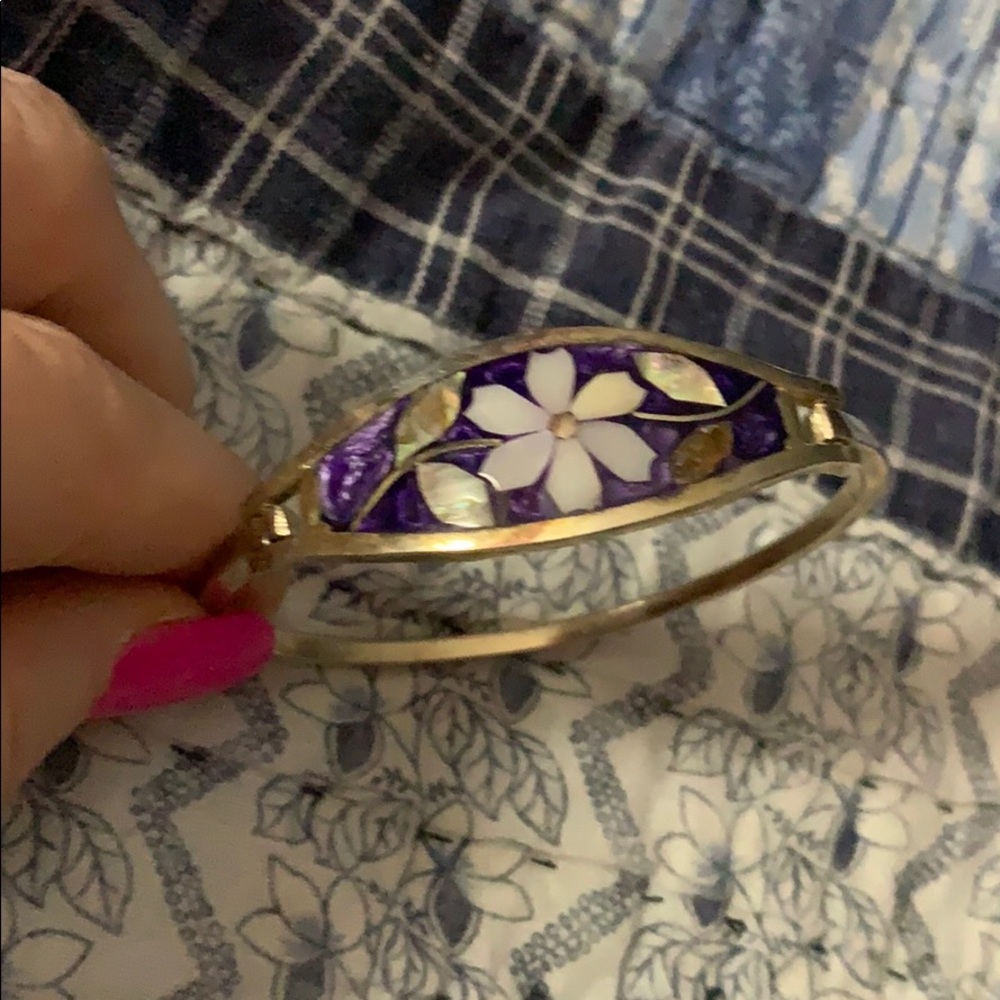 Artisan Sterling Silver abolone bracelet sm/med